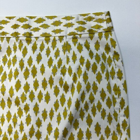 J.Crew Womens A Line Skirt Green White Diamond Above Knee Stretch Zip 10 - Picture 5 of 10